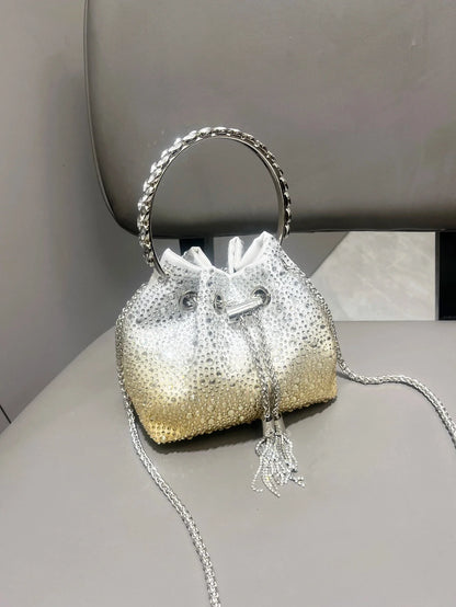 Handle Rhinestones Evening clutch Bag Purses and handbag luxury Designer shoulder bag Shiny Crystal Clutch purse bucket bag
