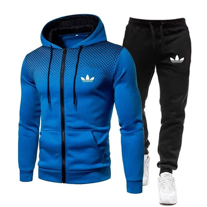 Korea Men Jacket Tracksuit Casual Sports Suit Men's Set 2025Autumn Winter Two Pieces Set Mens Sportswear Plus Pants Suit