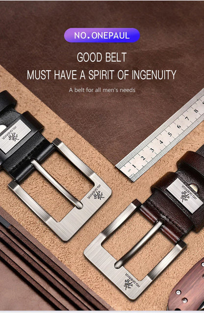 Men's Cow Leather Belts Luxury Strap Male Belts For Fashion Classice Vintage Pin Buckle Men Belt High Quality