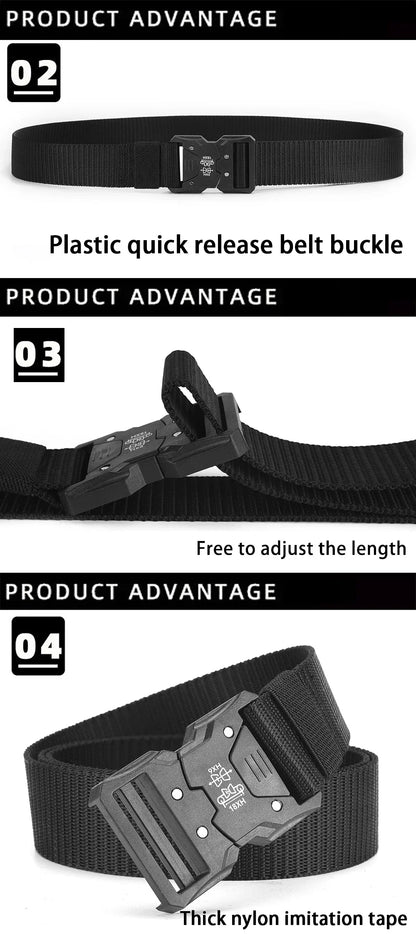 2Pcs Tactical Waist Belt - Durable Automatic Buckle, Perfect for Outdoor Adventures, Unisex Accessories for Men and Women
