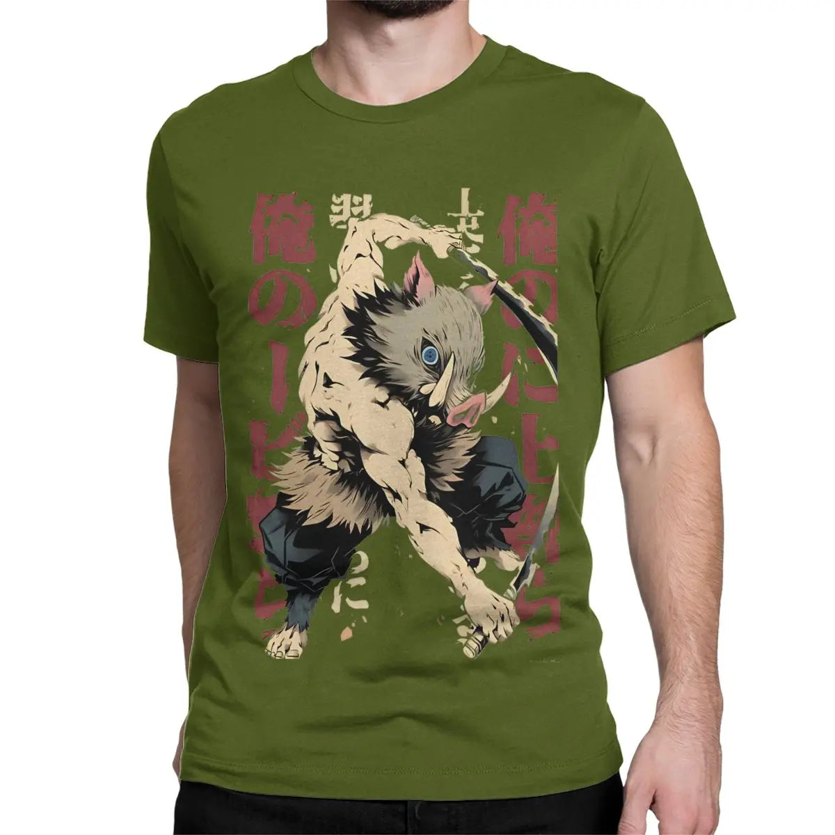 Inosuke Demon Slayers Men Women T Shirt Japanese Anime Nezuko Casual Tees Short Sleeve O Neck T-Shirts Pure Cotton 6XL Clothes