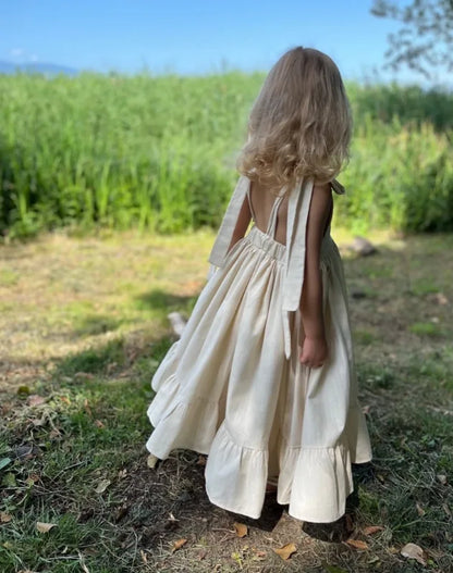 Long Slip Dress Princess Grils Children Spring Summer New Fashionable Comfortable Solid Simple All-matching Casual