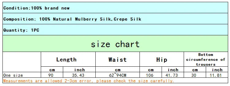 Women Long Pants 100% Mulberry Silk Belted Waist Trousers With Pockets Black Color Office Lady M0609
