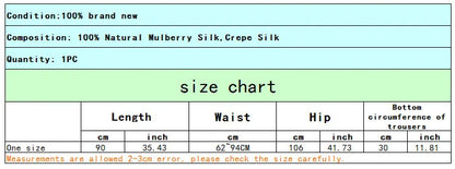 Women Long Pants 100% Mulberry Silk Belted Waist Trousers With Pockets Black Color Office Lady M0609