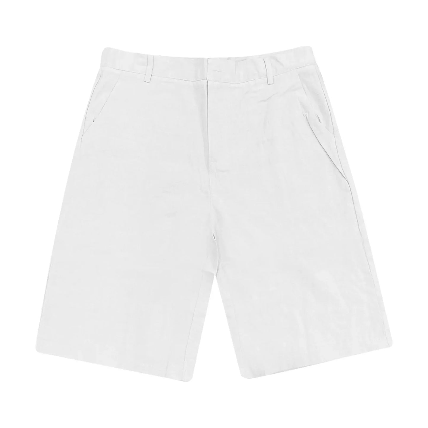 2025 Summer Cotton Linen Shorts for Men Solid Casual Button Pocket Beach Shorts Men's Comfortable Simple Vacation Leiture Pants