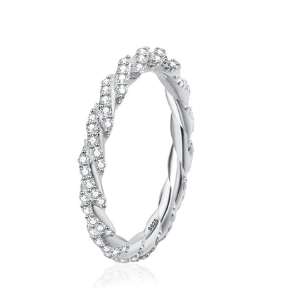 Full D Color Moissanite Wedding Band Ring 925 Sterling Silver Sparkling Eternity Band Engagement Bride Rings For Women