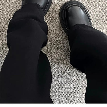 Original niche polished formal leather shoes new high-end feel thick sole with 7CM height increase big head casual shoes