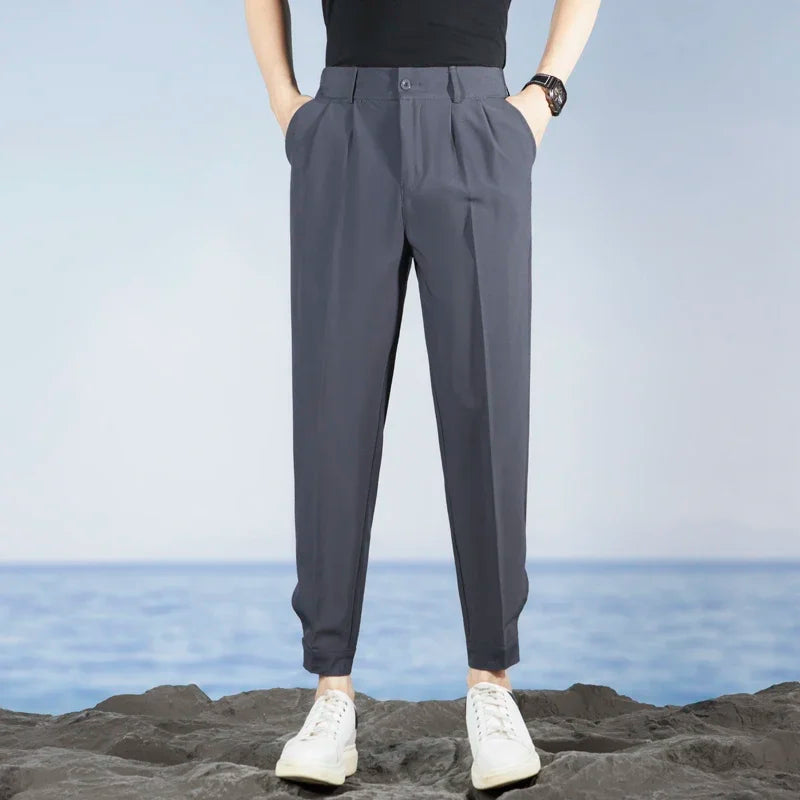 Korean Fashion Summer Men's Casual Harem Pants High Street Loose Bound Feet Sweatpants Male Black Gray White Jogging Trousers