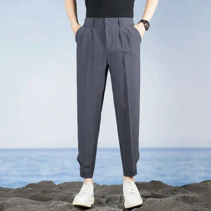 Korean Fashion Summer Men's Casual Harem Pants High Street Loose Bound Feet Sweatpants Male Black Gray White Jogging Trousers
