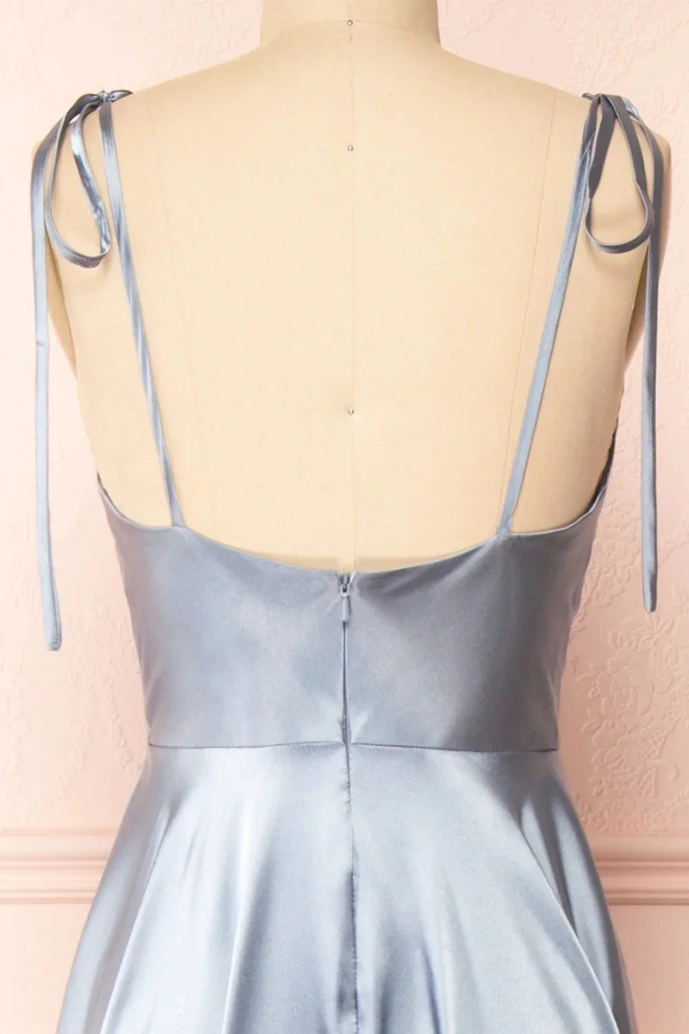 Elegant Bridesmaid Dress Cowl Neck Adjusted Spaghetti Silky-satin Fabric A-line Silhouette Wedding Women Long Gown