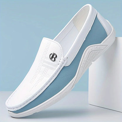 Men's Fashionable Comfortable Soft Casual Loafers Slip-On Shoes Trendy Anti-Slip Leather Footwear for Casual Wear-6601