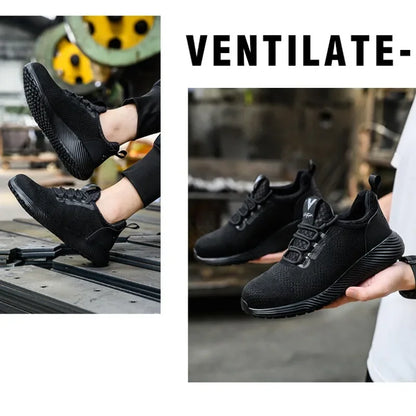 Men's Anti Smashing and Anti Stabbing Lightweight  Comfortable, Breathable  Protective and Safety Shoes