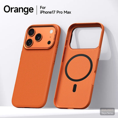 Iphone 17 Pro Max / 17 Pro / 16 Pro Max / 16 Pro Magnetic Stand Carbon Fiber Pattern Magsafe Pc Hard Cover