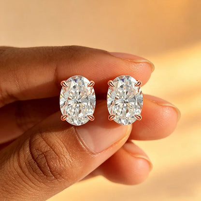 0.5-5CT Doveggs Moissanite Stud Earrings for Women Bridal Oval Cut Ear Jewelry Lab Diamond 100% S925 Sterling Silver