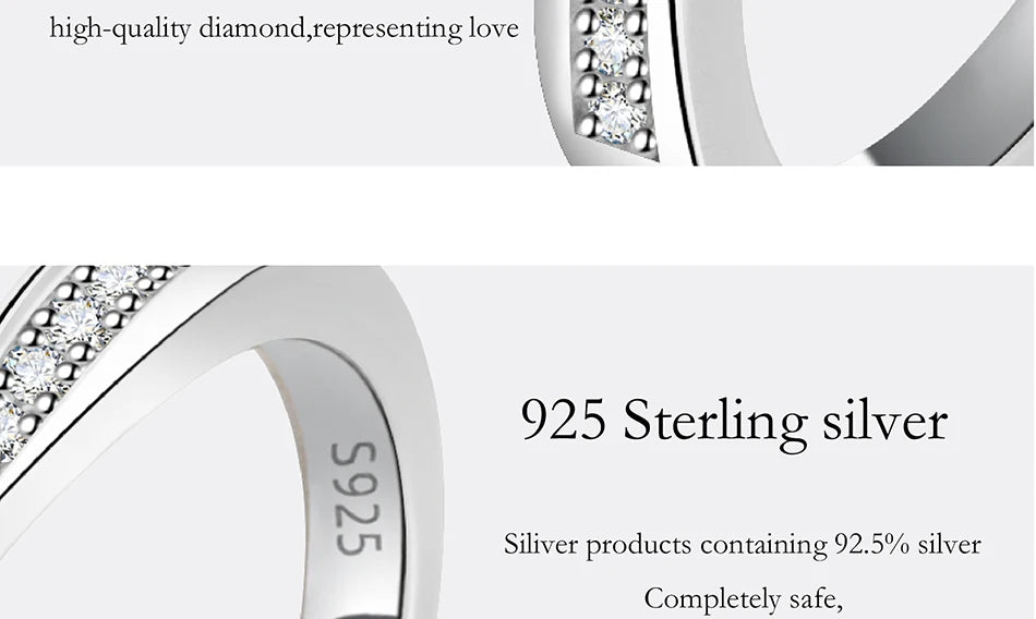 S925 Pure Silver Moissanite Ring for Women Men Couple Ring Fashion Wedding Jewelry Valentine's Day Gift