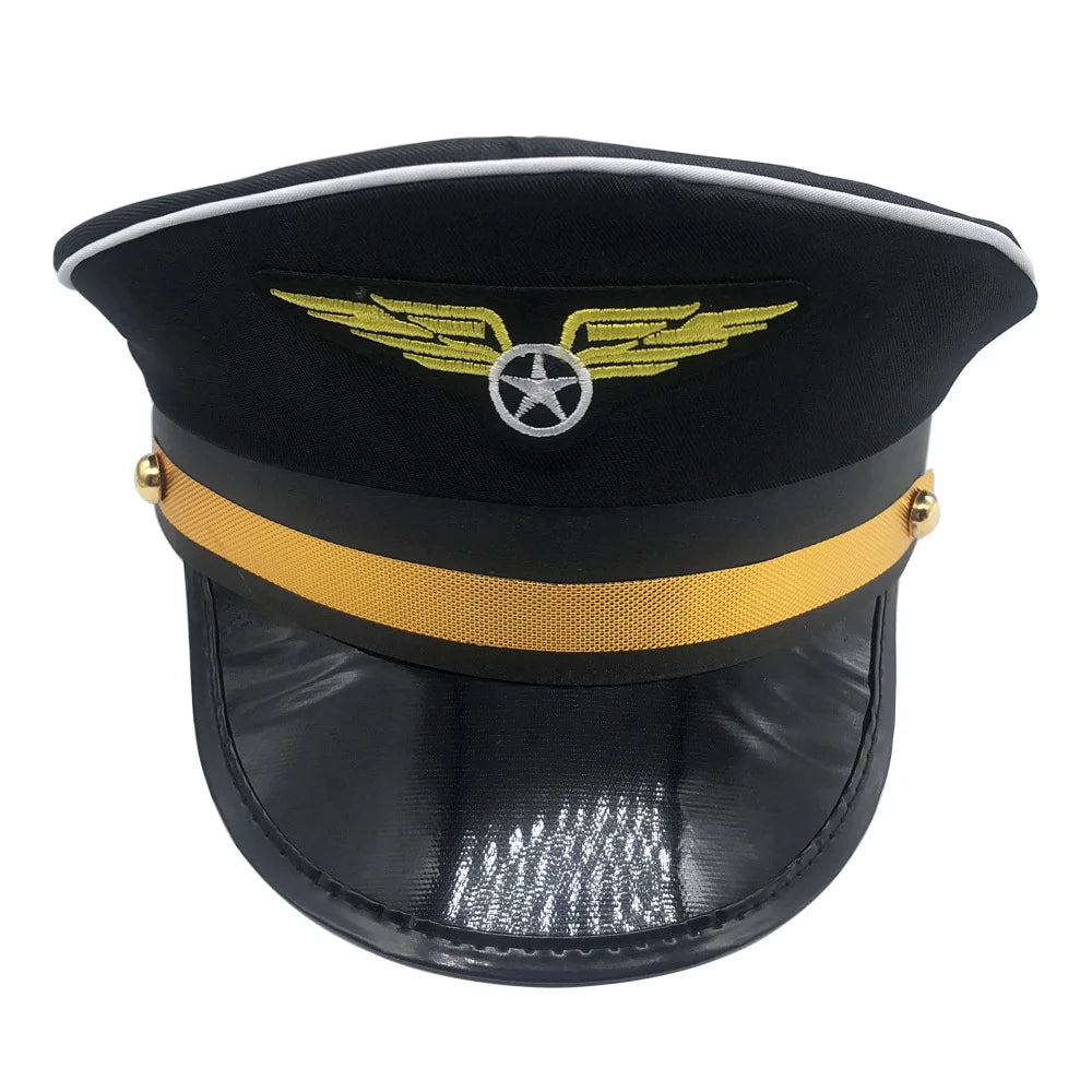 Men Women Baseball Caps Adult Adjustable Captain Costume Admiral Hat Y2K Cosplay Sailor Pilot Hat For Costume Party Performance