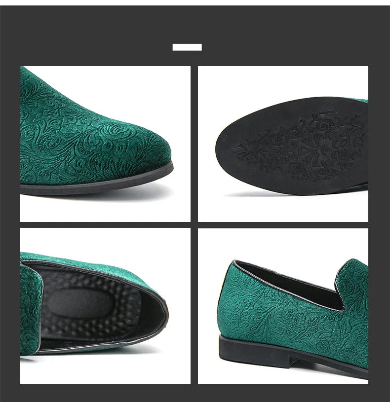 New British style men's hair stylist pattern suede lazy man slip-on bean loafers 46 plus-size pointed leather shoes