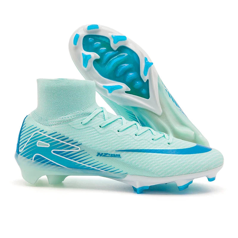 Kids Soccer Cleats for Boys and Girls Youth High-top Football Shoes Outdoor Athletic Turf Soccer Shoes