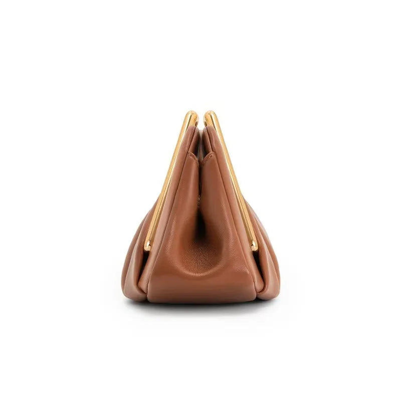 Luxury Soft Brown Cloud Bag for Women Leather Hobos Retro Cloud Crossbody Bag Phone Bag Designer Clutch Clip Bag Female Bolsa