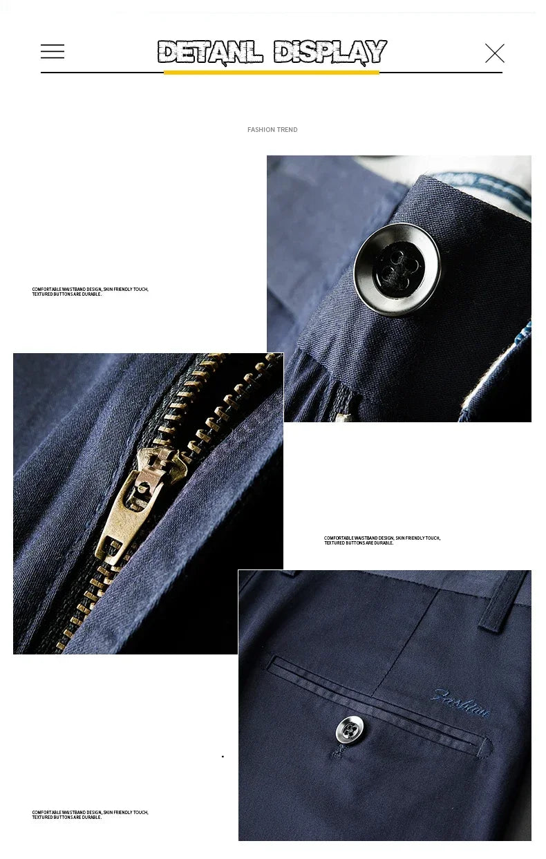 Thin Men Bamboo Summer Pants Casual High Quality Business Classic Fashion Stretch Slim Formal Straight Trousers Black Gray Khaki