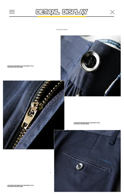 Thin Men Bamboo Summer Pants Casual High Quality Business Classic Fashion Stretch Slim Formal Straight Trousers Black Gray Khaki