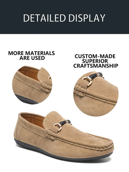 Classic Men's Suede Slip On Loafers Preppy Lightweight Breathable Wallking Driving Shoes Comfort Fashion Outdoor Men's Sneakers