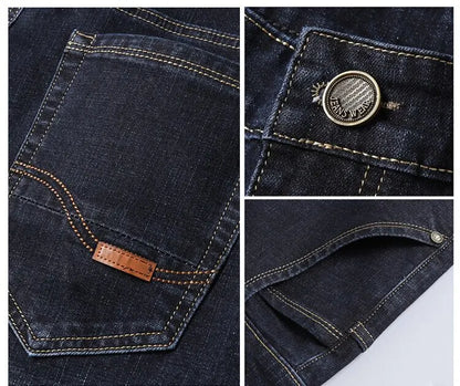 2024 Spring and Autumn New Fashion Trend Solid Color Straight Leg Jeans Men's Casual Relaxed Comfortable Breathable Trousers
