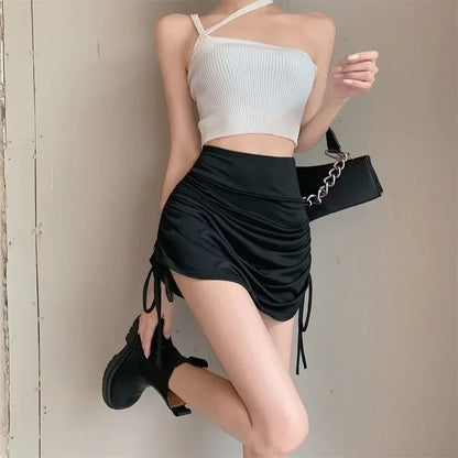 Sexy Summer Latin Dance Skirt for Women Spring Summer New High Waist Drawstring A-line Dance Practice Skirt Y2k Clothes
