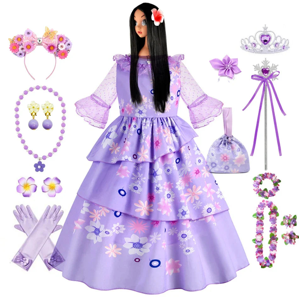 Isabella Charm Dress Girl Princess Dress Fantasy Party Kid Clothes Halloween Christmas Birthday Party Outfits