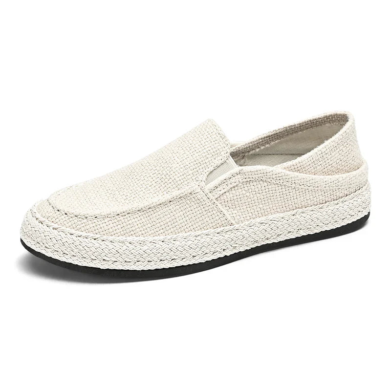 Summer Casual Loafers Men Breathable Slip On Urban Shoes Men Classic Linen Canvas Sneakers Male Light Flats Lazy Shoes Cheap