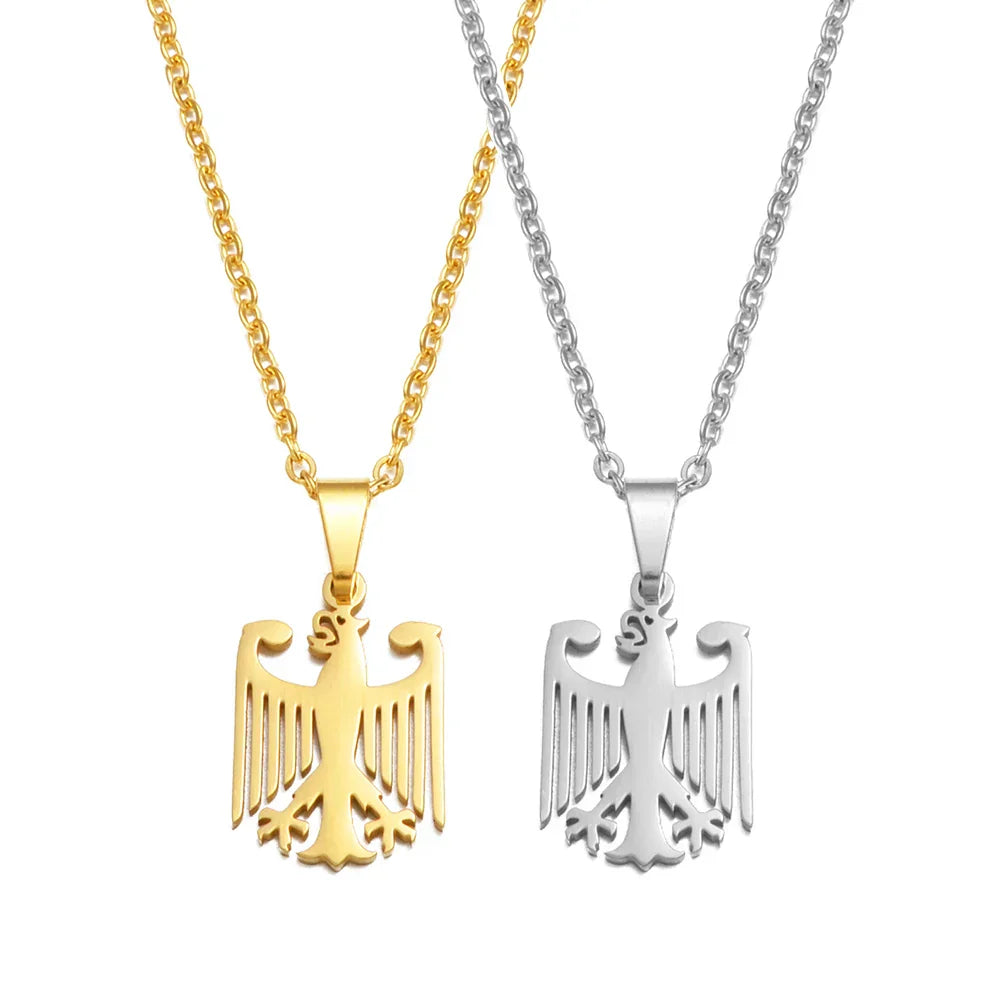 Anniyo German Eagle Pendant Neckalces Stainless Steel Germany Jewelry for Women Girls Gifts for Mom and Daughter #508062
