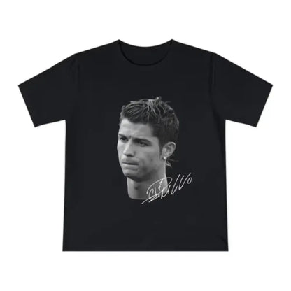 Cristiano Ronaldo Head T Shirt with Signature Trendy Graphic Tee Ronaldo CR7 Cristiano Ronaldo Shirt Ronaldo Vintage Football