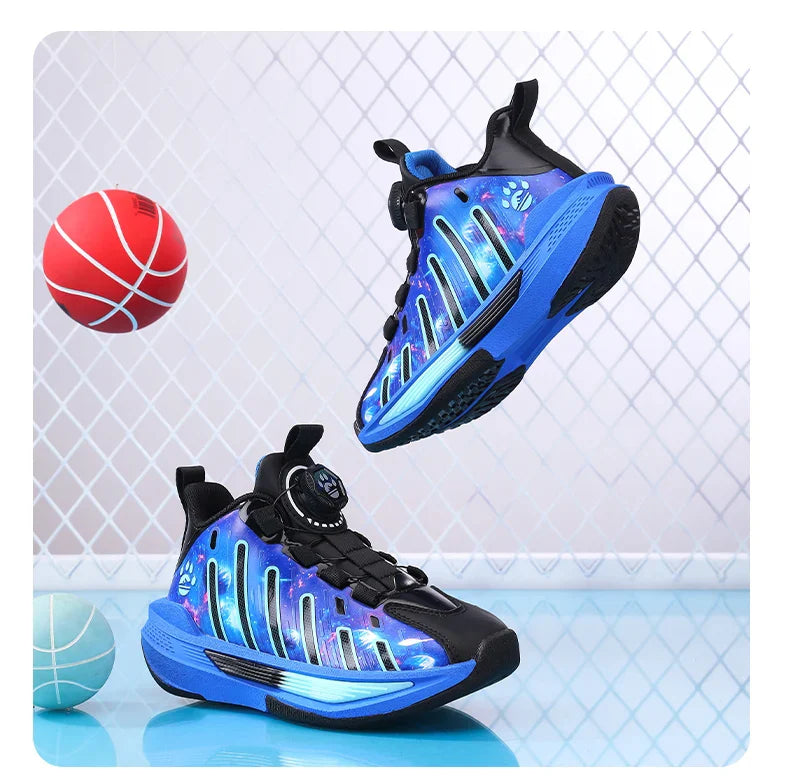 Children‘s Basketball Shoes Non-slip Breathable Basketball Training Sneakers Lace-up Boys Girls Sports Shoes Kids Athletic Shoes
