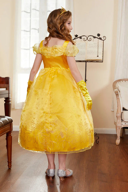 Girls Beauty and Beast Bell Costume Kids Summer Carnival 3 4 5 6 7 8 9 10 Years Dress Kids Princess Performance Cosplay Dresses