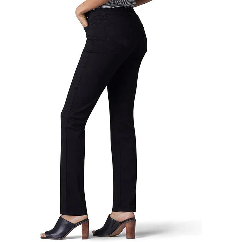Women Korean Slim Fit Denim Trousers Female Classic Designer High Waist Pants