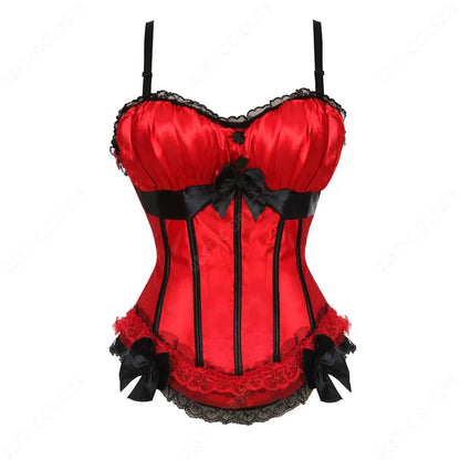 Women Corset Top With Straps Bustier Pink Lace Corset Overbust Tank Tops Thin Straps Sexy Green Corset for Women