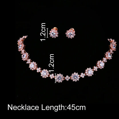 Classic Hot Sale 5 Colors Options High Quality Round Zirconia Jewelry Sets for Elegant Women Wedding Dress Accessories