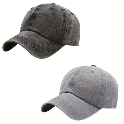 Solid Washed Denim Baseball Cap Vintage Unisex Cotton Sport Hat Outdoor Soft Top Breathable Versatile Sunshade Caps Women Men