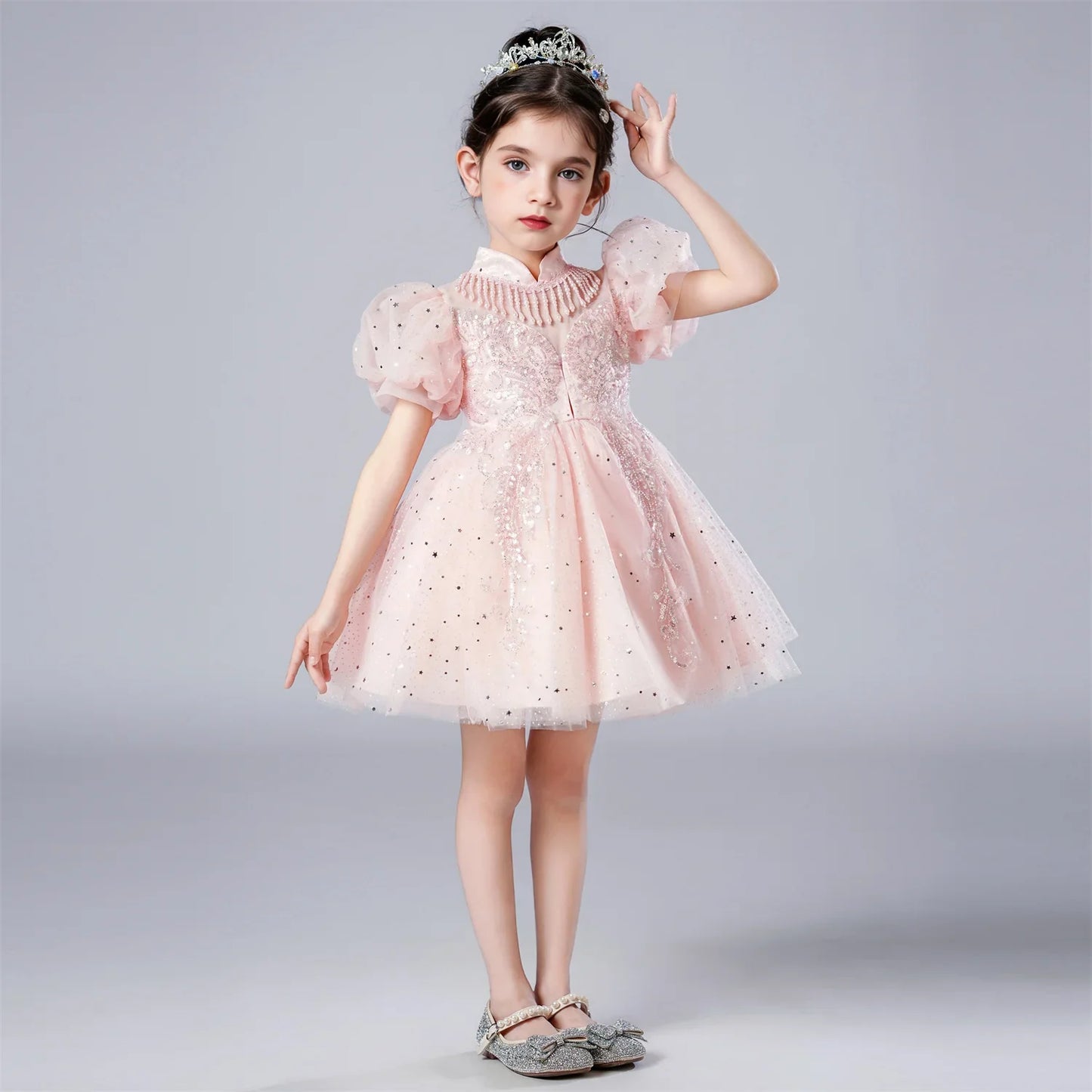 Girl Flower Princess Dress Kids Summer Gown Dresses For 2-10 Years Girls Wedding Birthday Party Clothing Children Pink Costume