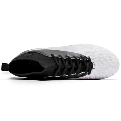 Black Men Soccer Shoes AG/FG Cleats Training Football Boots For Men High Ankle Sport Shoes Kids Adults Sneakers 35-45