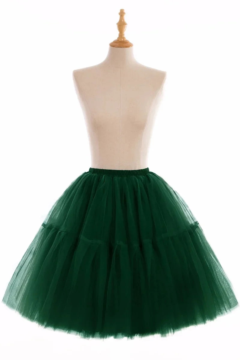 6 Layers Fluffy Ball Gown Women Short Skirts Knee Length Tutu Dress Underskirt Soft Tulle Petticoat for Club Cosplay Marathon