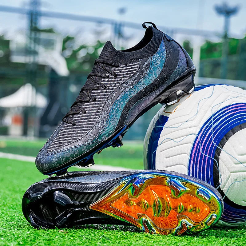 Men's Sports Football Shoes Fg/Ag Long Nail Adult Artificial Grassland Durable Training Specific Shoes High-Tops Non Slip Shoes