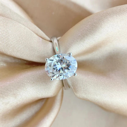 Oval Cut 1CT 2CT 3CT D Color Moissanite Rings for Women Lab Diamond Wedding Promise Band S925 Sterling Silver Jewelry
