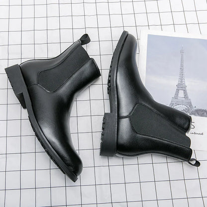 Classic Fashion Men Boots Winter Leather Shoes Autumn Business Chelsea Boots British Style Hombres Botas High Top Footwear Dress