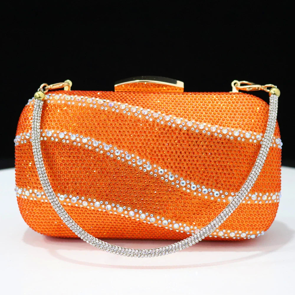 Newest INS Style Orange Color Elegant High Heels Nigeria Popular Design African Ladies Shoes And Bag Set