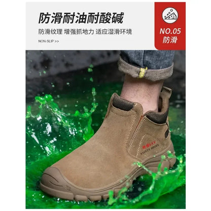 New Insulation 6KV Safety Shoes Men-Anti-Smash,Anti-Pierce Scald-Proof Welding Boots, Indestructible Work Boots for Men, Durable