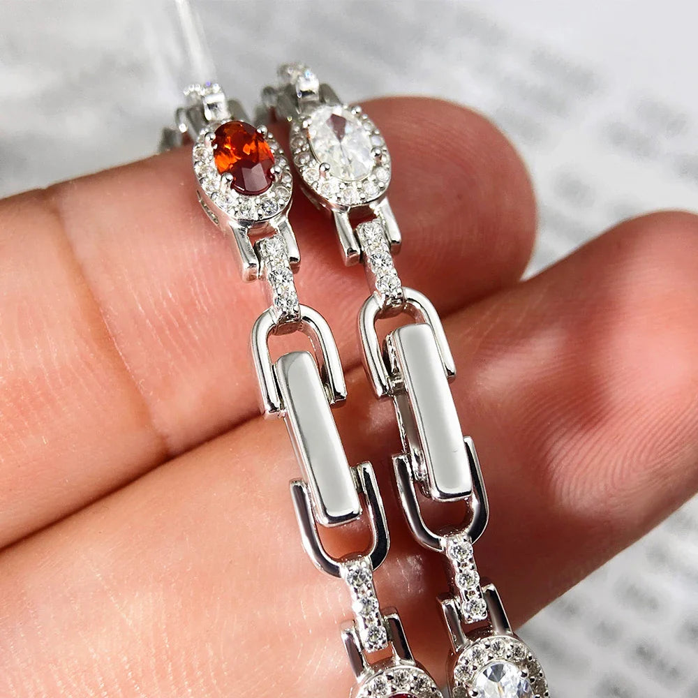 3x5mm Oval Cut Full Moissanite Tennis Bracelet Can Pass Diamond Test for Women S925 Silver luxury Sparkling Fine Jewelry