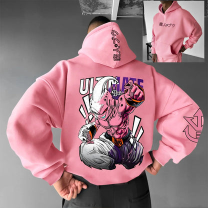 2026 Autumn Winter Dragon Ball  Hoodie High Quality 100% Cotton Majin Buu Print Unisex Oversized Casual Pullover for Adults Kids