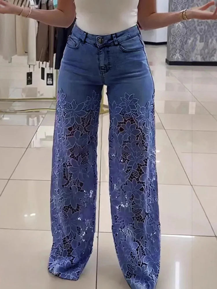 Women Y2k Fashion High Waist Loose Wide Leg Pants