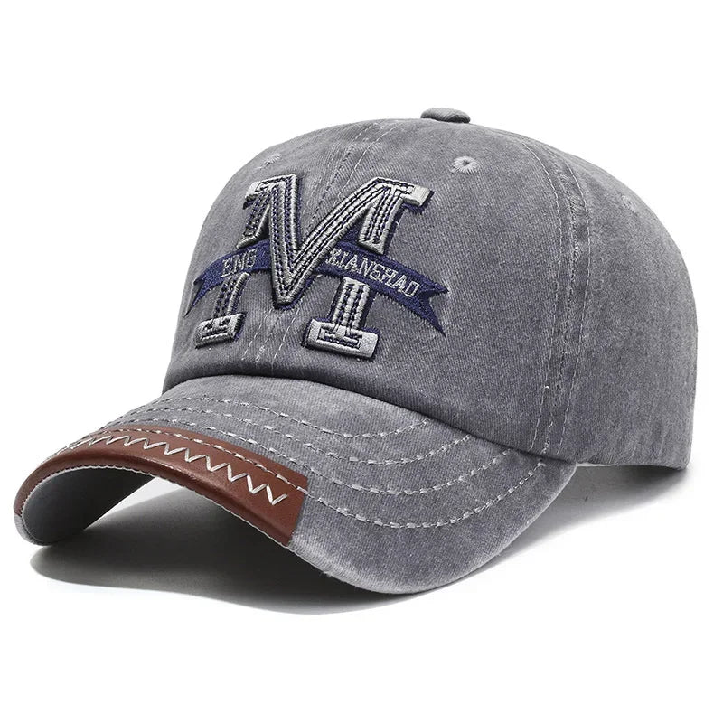 Baseball Cap M Letter Embroidery Dad Hat Women Men Outdoor Washed Cotton Cap